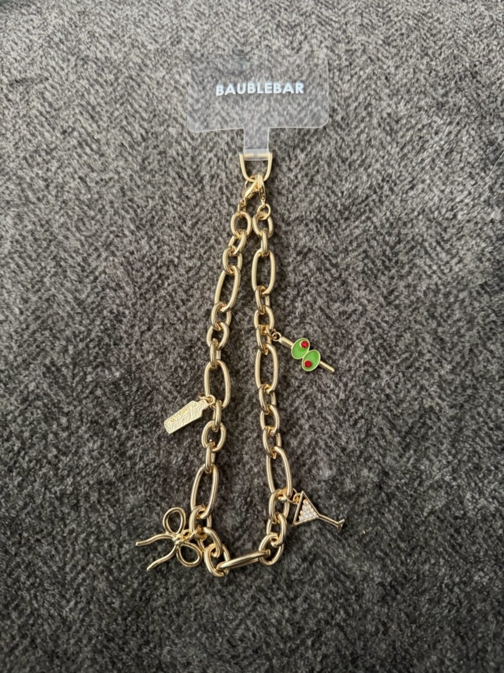 BaubleBar Gold phone charm